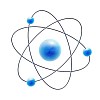 Atom on a white background