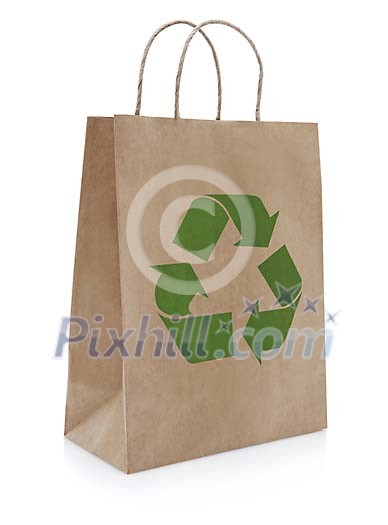 Clipped brown paper bag