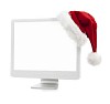 White screen with santas hat