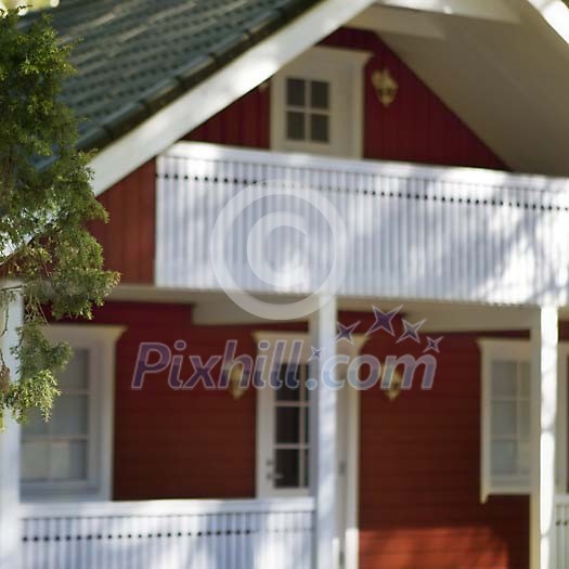 Close view of a house porch