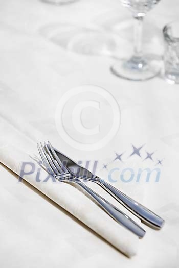 Fork and knife on a table