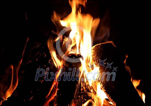Burning campfire background Burning campfire background