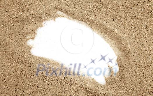Hole in the sand background