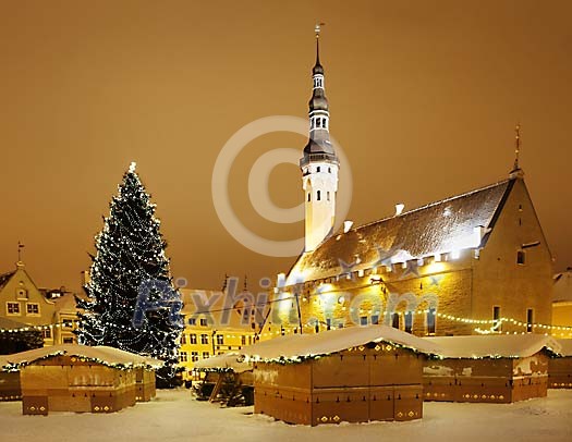 Winter in snowy Tallinn, Estonia