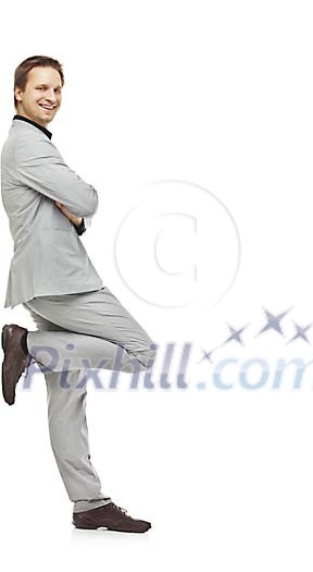 Clipped businessman standing