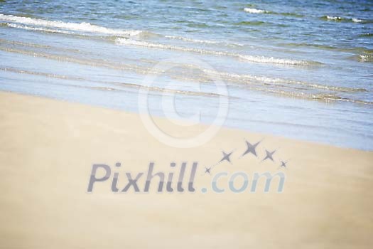 Background image of sandy beach and waves Background image of sandy beach and waves