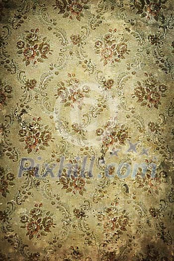 Background of old wallpaper with flowers Background of old wallpaper with flowers