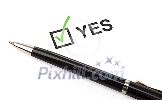 Checked box with a pen Checked box with a pen