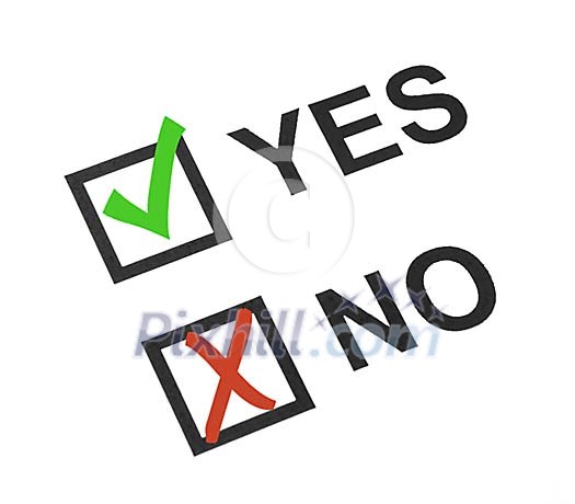 Yes and no boxes checked