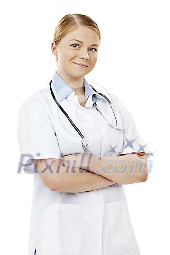Clipped portrait of a female nurse