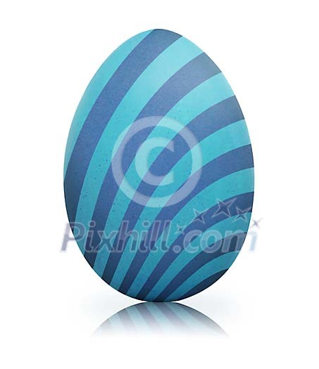 Clipped blue easter egg with stripes