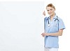 Clipped nurse/doctor holding an empty poster