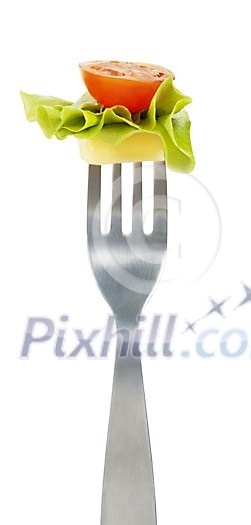 Clipped fork with healthy food