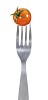 Clipped fork with a tomato