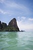 Boats at the sea and rocks on the background at Krabi, Thailand