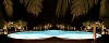 Lighted resort pool in the night