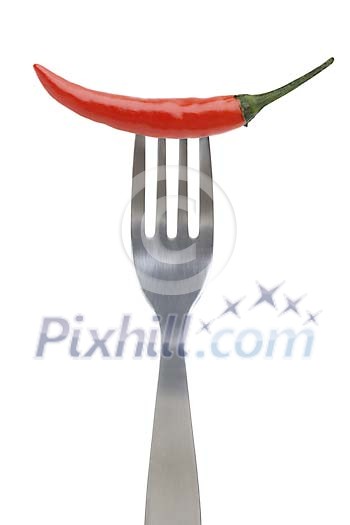 Clipped fork with chilli pepper
