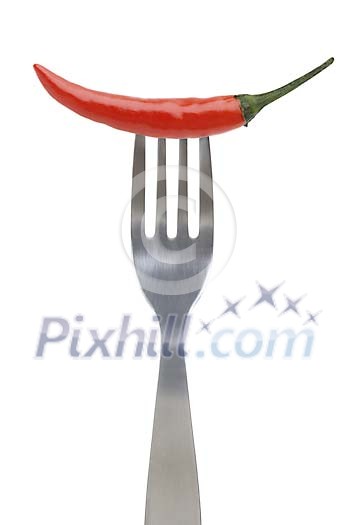 Clipped fork with chilli pepper Clipped fork with chilli pepper