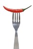 Clipped fork with chilli pepper