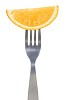 Clipped fork with a slice of orange