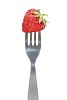 Clipped fork with a strawberry