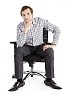 Clipped casual businessman sitting in the chair