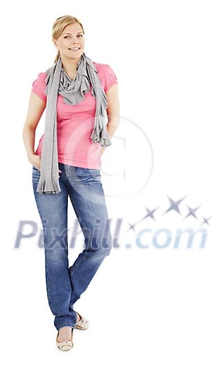 Clipped woman in casual clothes