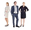 Clipped business themed man and women