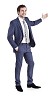 Clipped businessman presenting something