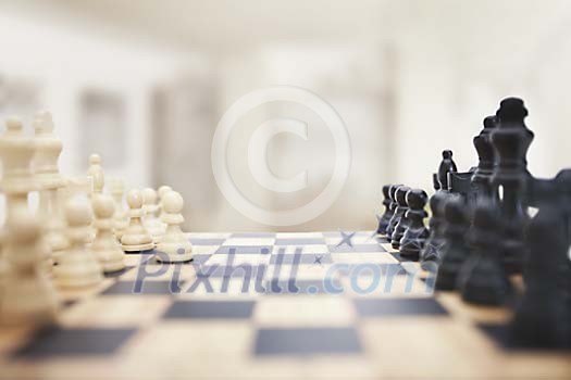 Chess game opening from the side