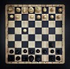 Chess opening on a chessboard