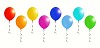Row of different coloured balloons