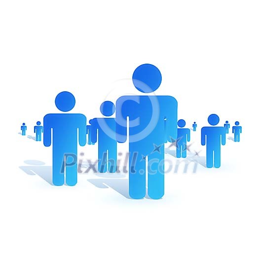 Blue figures as a social group