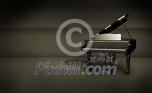 Piano on a dark background Piano on a dark background