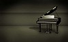 Piano on a dark background
