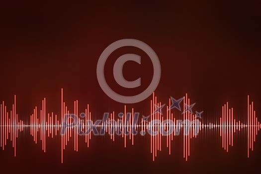 Sound wave on red Sound wave on red
