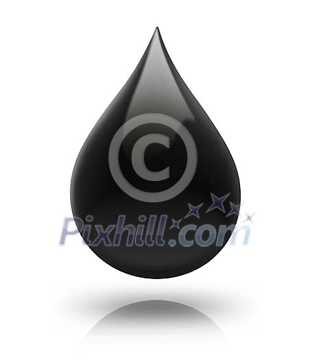 Isolated black oil drop