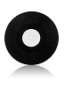 Clipped black vinyl record on white