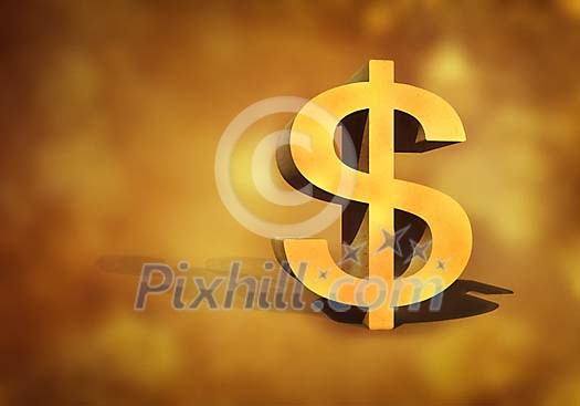 Dollar sign on a brown background Dollar sign on a brown background