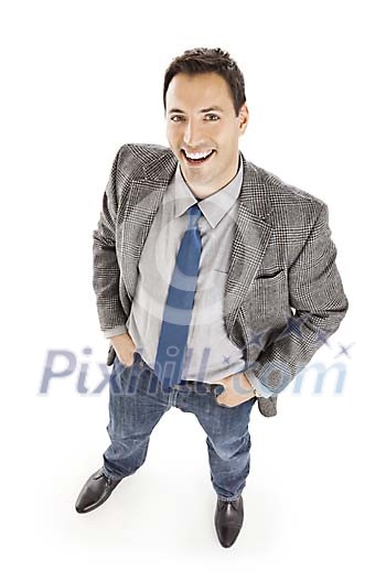 Clipped businessman smiling