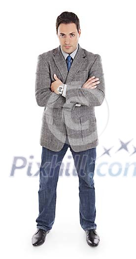 Clipped serious businessman standing Clipped serious businessman standing
