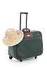 Clipped suitcase with a straw hat