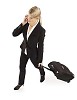 Clipped businesswoman with a suitcase