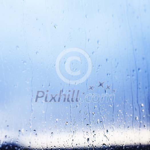 Window getting wet by the rain