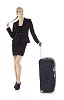Isolated businesswoman with a suitcase