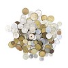Isolated pile of coins on a white background