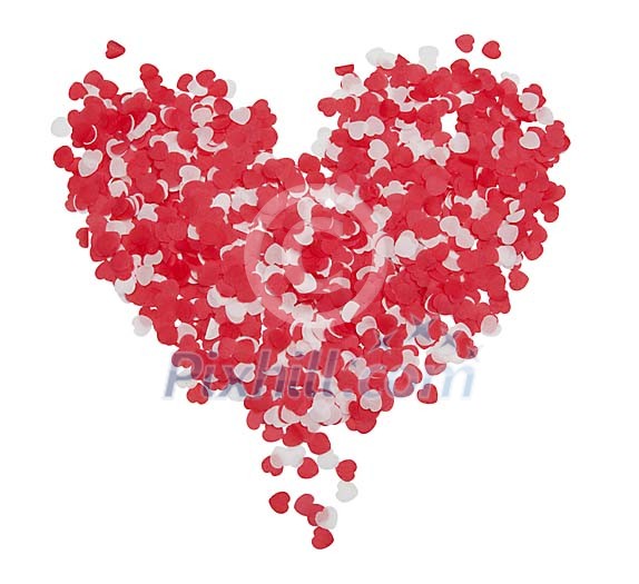 Isolated heart made of little hearts