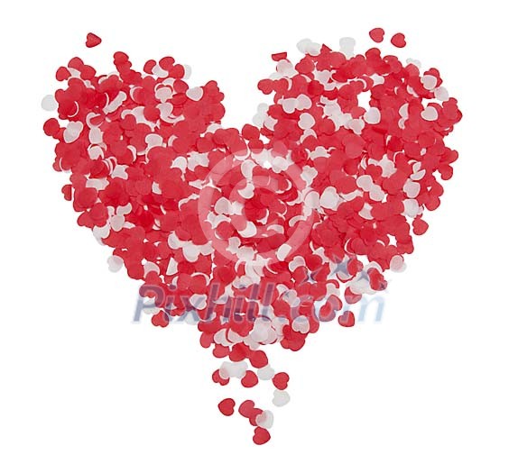Isolated heart made of little hearts Isolated heart made of little hearts