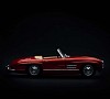 Convertible vintage car on a black background