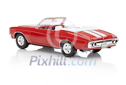 Isolated red convertible toy car